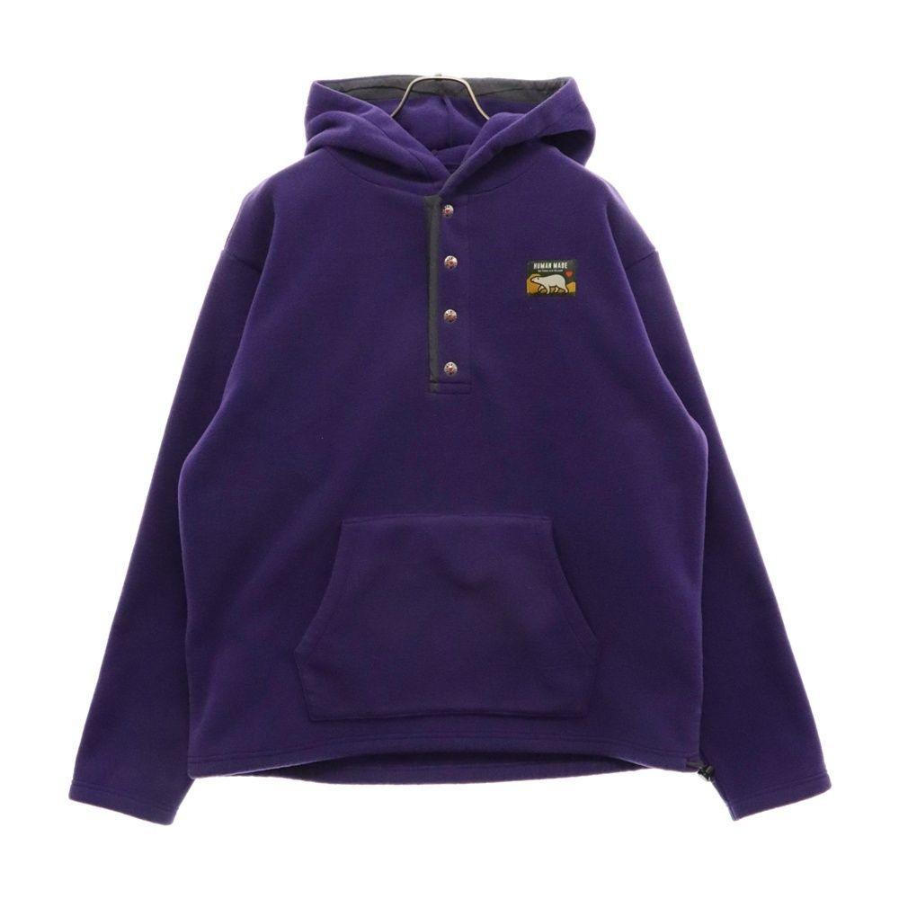 HUMAN MADE (ヒューマンメイド) HM28CS020 FLEECE HOODIE フリースプルオーバーパーカー パープル