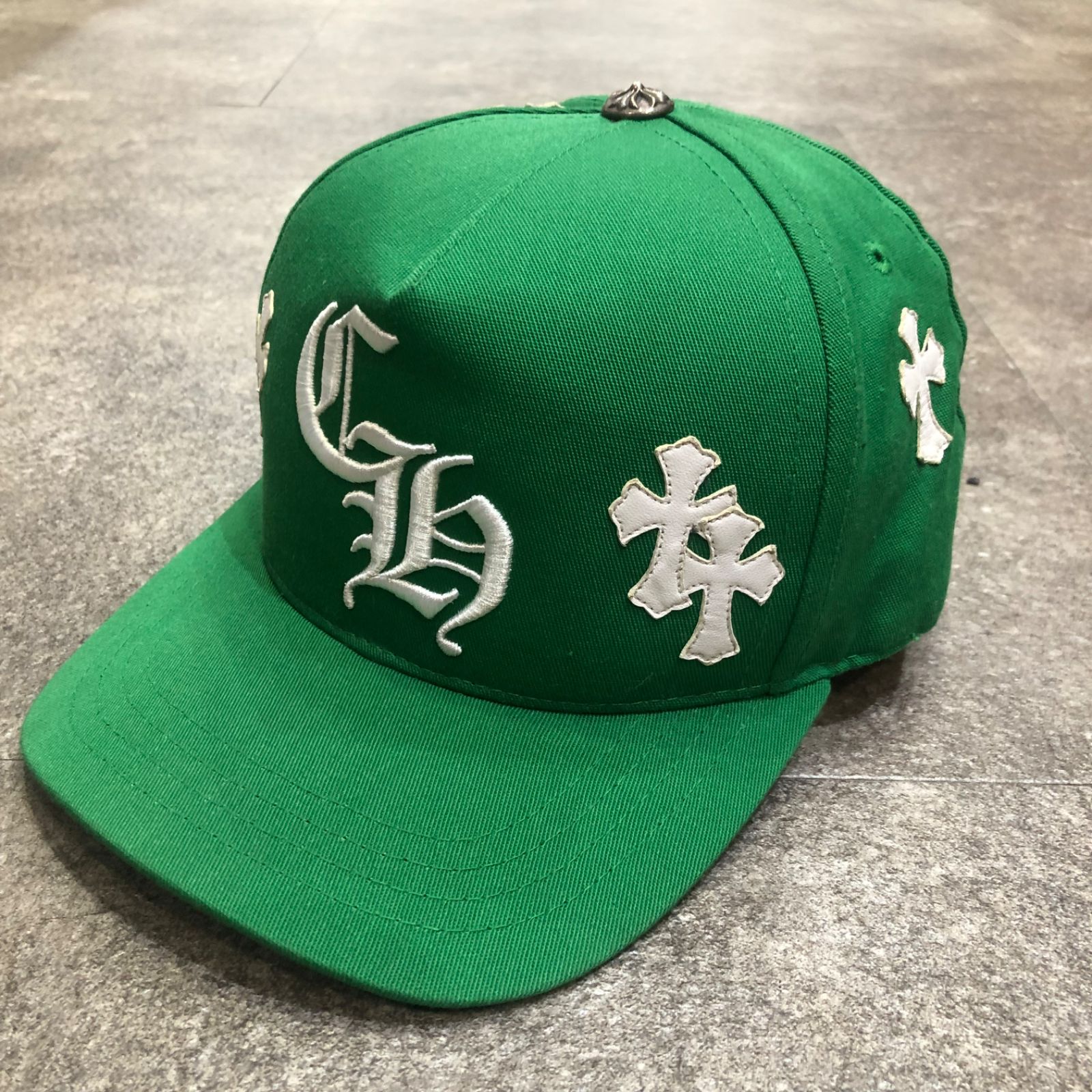 CHROME HEARTS Cemetery Cross Patch Trucker Cap セメタリークロスパッチ トラッカーキャップ 帽子 クロムハーツ グリーン OS 92293A3