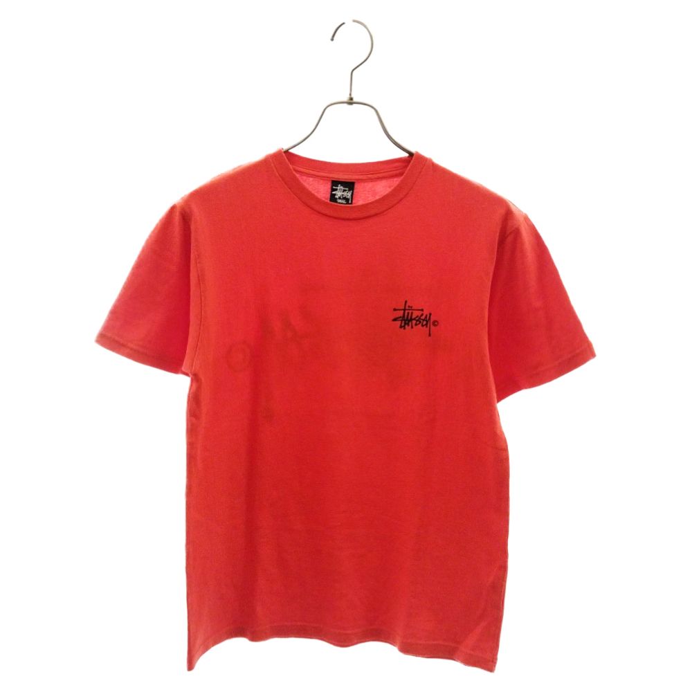 STUSSY (ステューシー) 両面ロゴプリント 半袖Tシャツ レッド