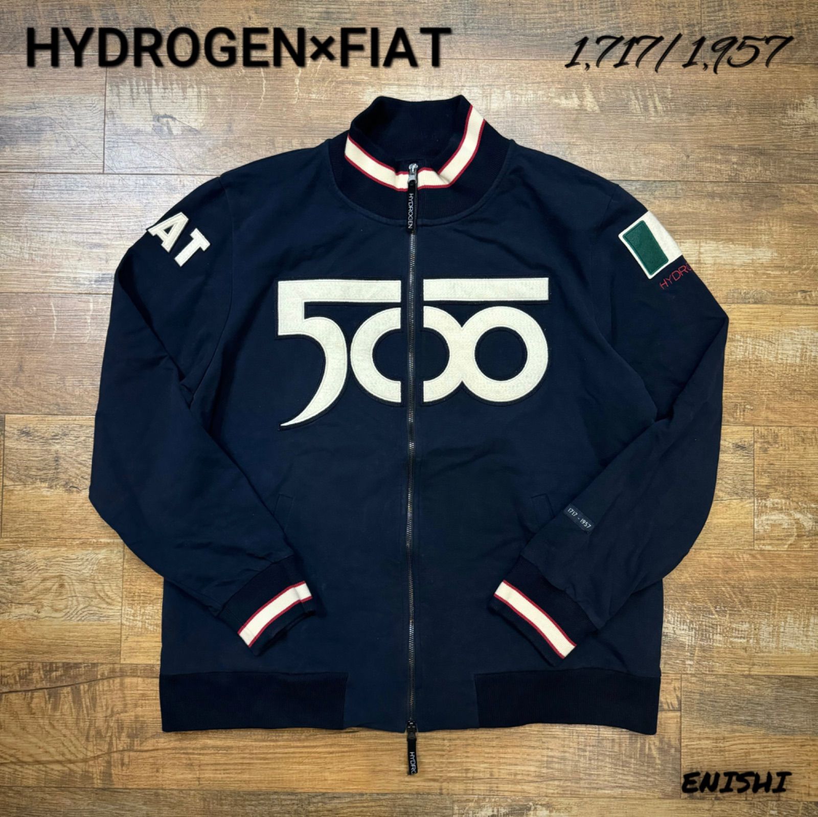 世界限定1957着 希少XXXL【HYDROGEN ハイドロゲン】Xフィアット FIAT17 BLUE NAVY 500byHydrogen  フィアット コラボ ネイビーブルー フルジップアップ トラック ジャケット - メルカリ