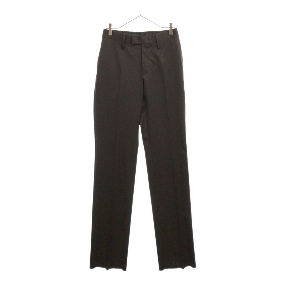 GUCCI (グッチ) センタープレス スラックスパンツ ブラウン 6100F9
