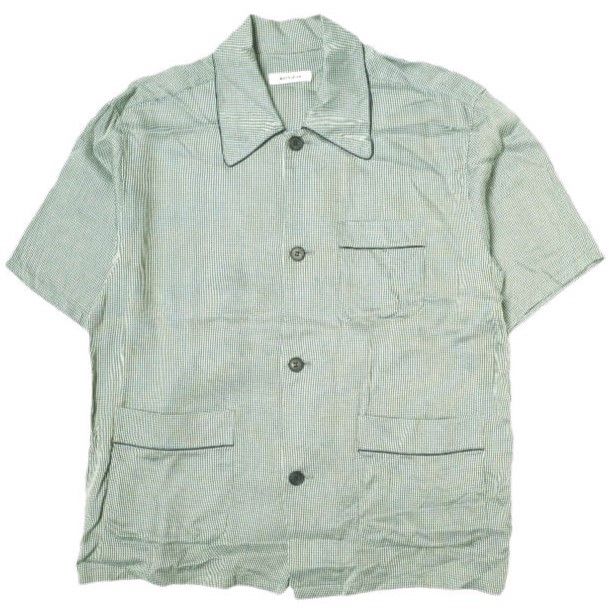 MATSUFUJI マツフジ 22SS Dobby Weave Short Sleeve Shirt ドビーウェーブショートスリーブシャツ M221-0302 3 GREEN 半袖 パイピング トップス g21700