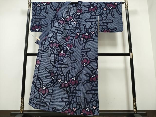 平和屋着物∴夏物 浴衣 有松鳴海絞り エ霞杜若 綿 CAAY4478ng