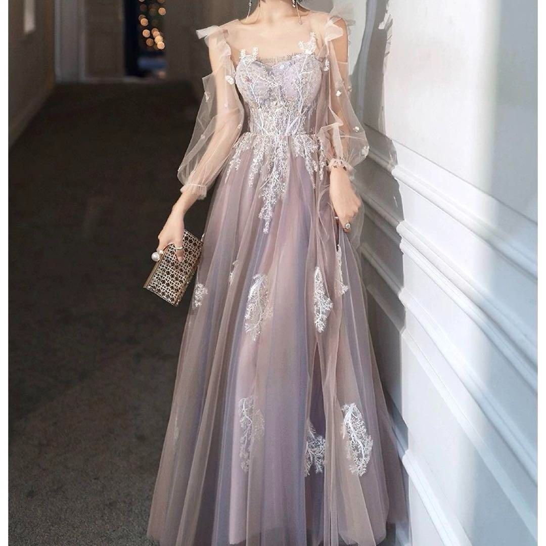 小花柄の様な大人 デザイン イブニングドレス?.?