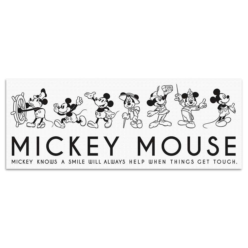 アートパネル ディズニー ミッキー ミッキーマウス 映画 アニメ 白黒 モノトーン pa0335