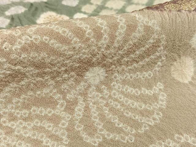 平和屋着物○十日町 名門 滝泰謹製 訪問着 絞り 舞花文 金彩 正絹 逸品  