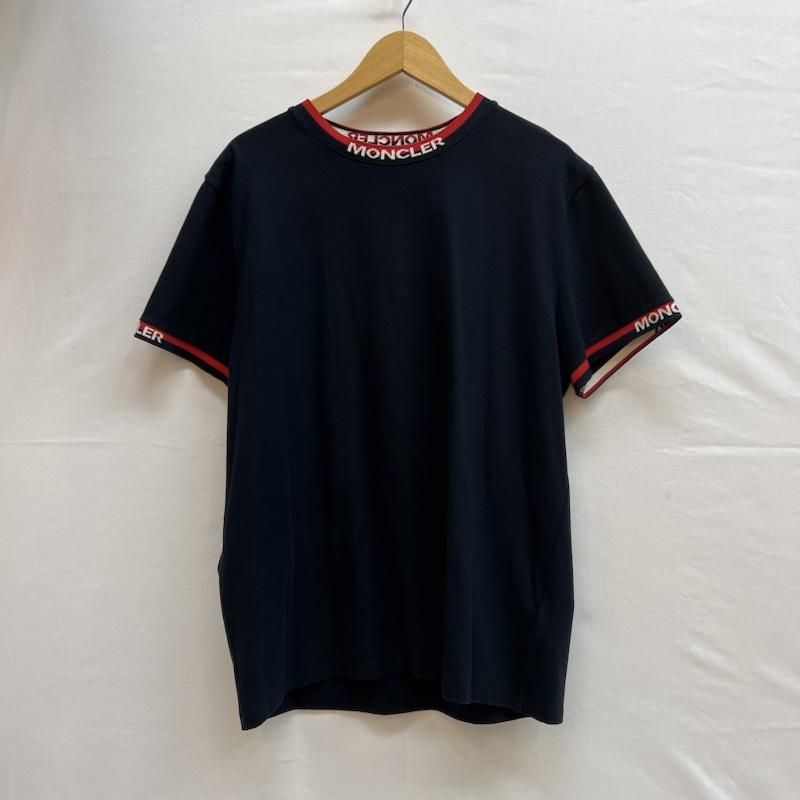 MONCLER モンクレール Tシャツ 半袖 E10918000700 ロゴ ジャガード リブ ストレッチコットン Tシャツ