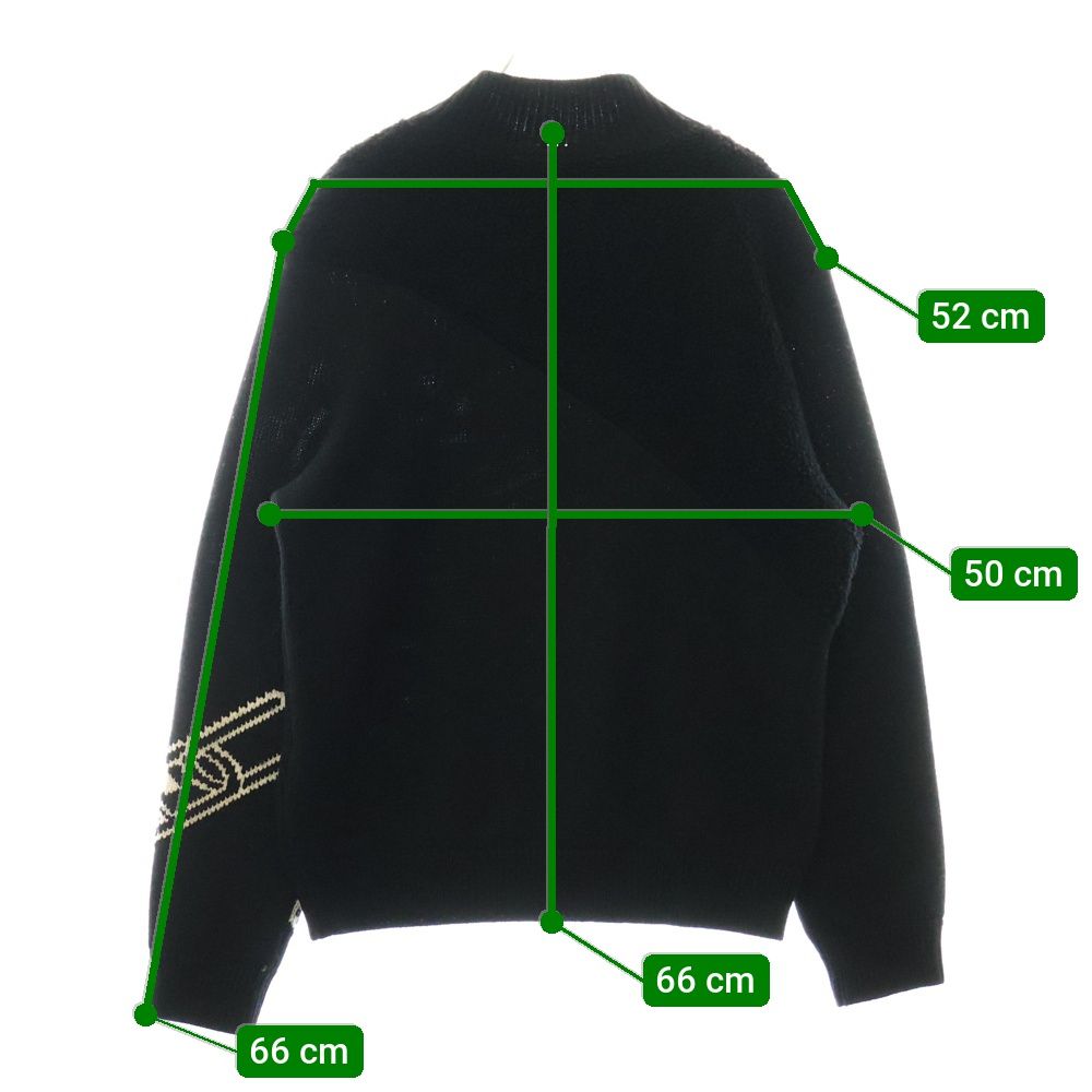 FENDI (フェンディ) フロントロゴ ボア ウール ニット セーター