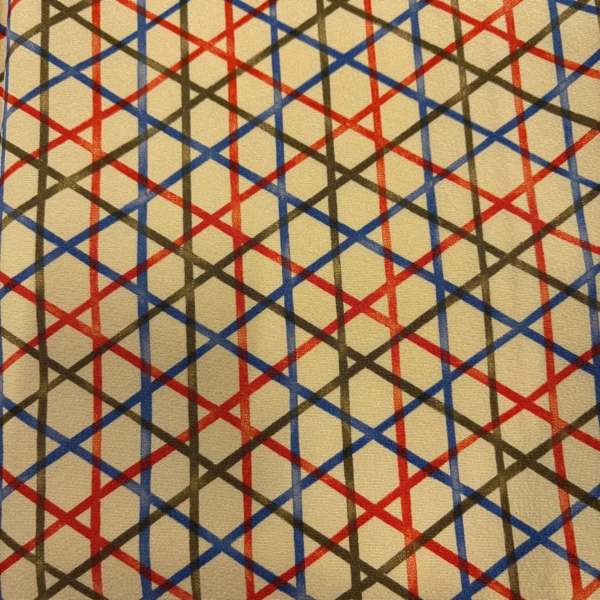 小紋 身丈159cm 裄丈64cm M 袷 縦縞 斜縞 薄オレンジ 正絹 美品 優品