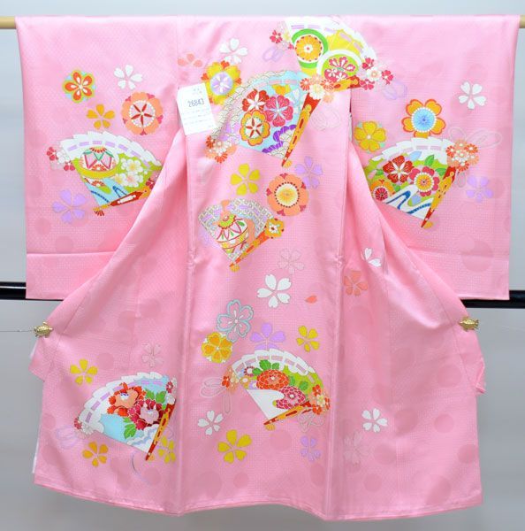 お宮参り産着 女児 女の子 正絹 のしめ 祝着 着物 一つ身 初着 本格手染め 綸子地 NO26843