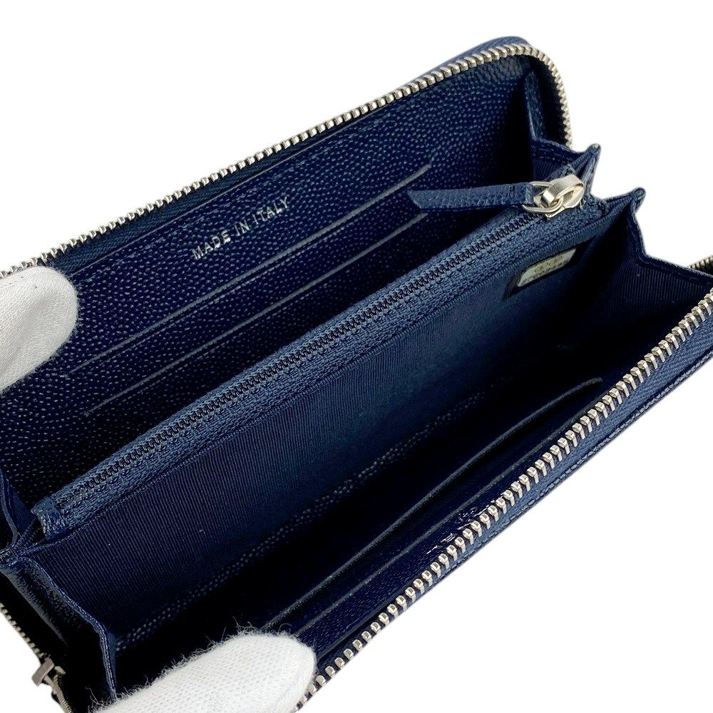 □新同□ シャネル ラウンド ジップ 長財布 レザー グラデージョン  