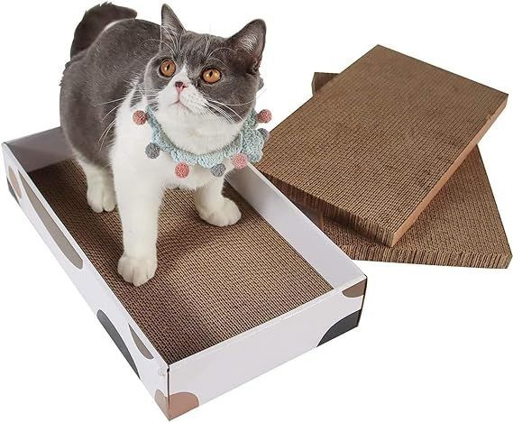 ComSaf 猫 爪研ぎ 段ボール 猫つめとぎ ねこ 爪とぎ 詰め替え 両面使える 3枚セット 43x26x8cm ギフト