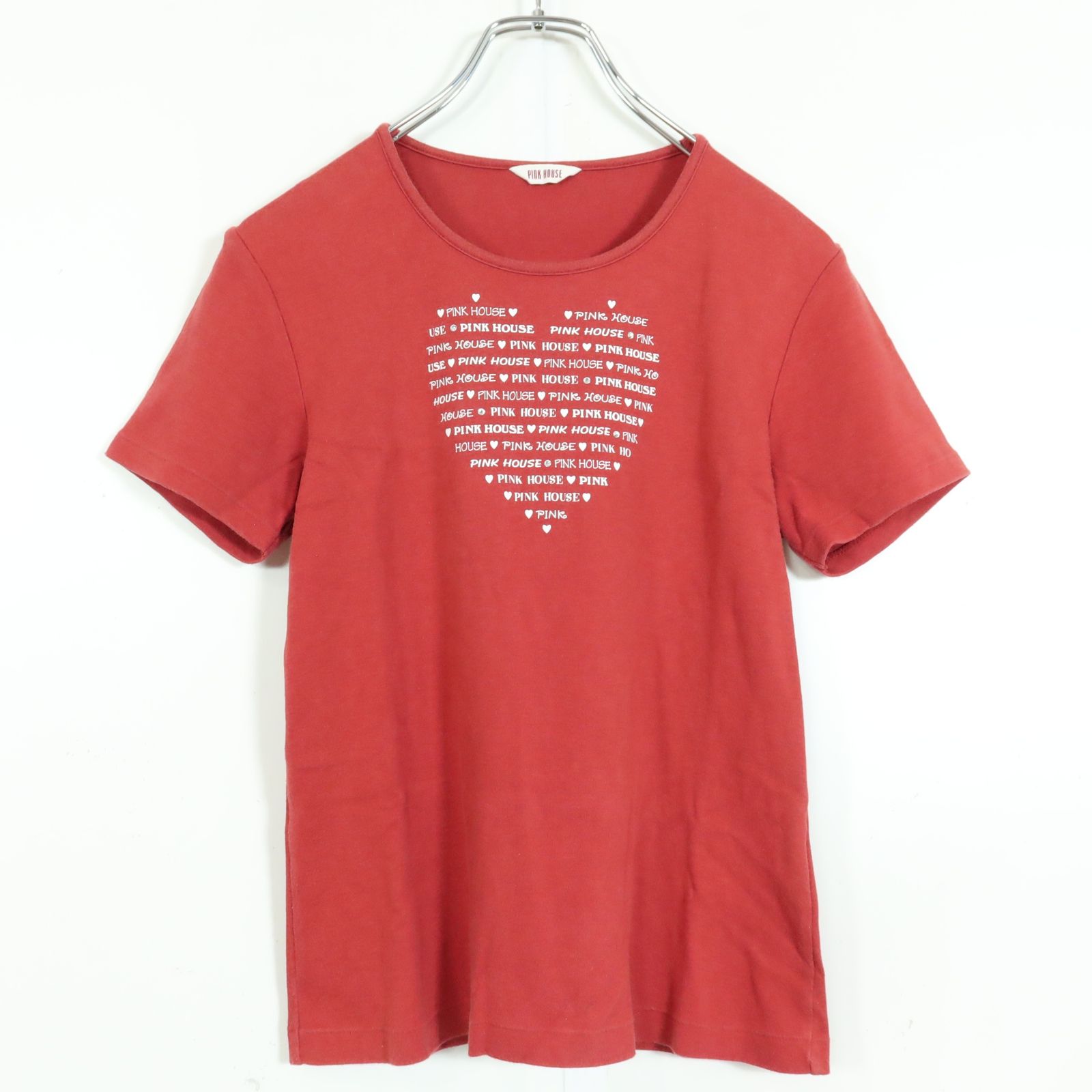 ピンクハウス☆半袖カットソー Tシャツ 大きいサイズL 赤系 無地
