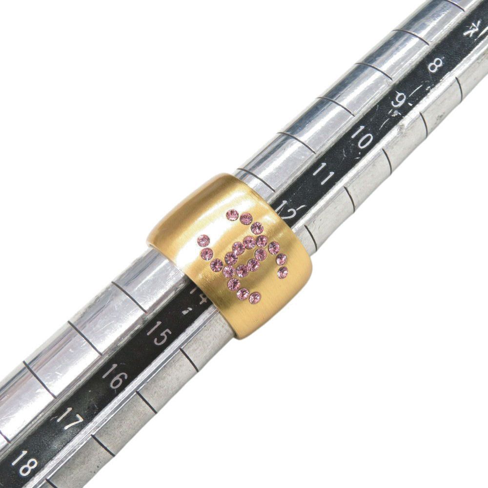 美品 シャネル ココマーク ハート メタル 約14号 ゴールド ピンク  