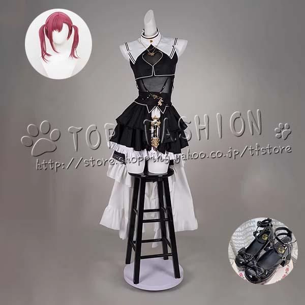 バーチャルアイドル hololive Vtuber 風 宝鐘マリン コスプレ衣装 ウィッグ 靴 道具別売りり