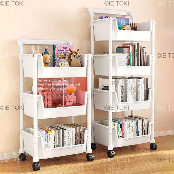 モバイル収納ラックカート ローリングカート 収納棚 バスルーム ベッドルーム マルチストレージ スナックラック 3 tier 4tier