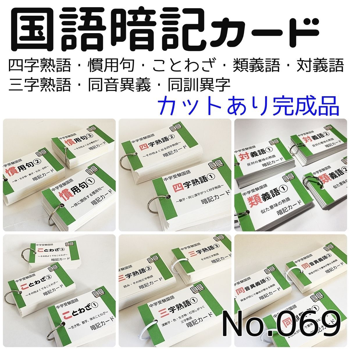 ○【100】中学受験 国語・理科・社会 暗記カードセット※算数以外