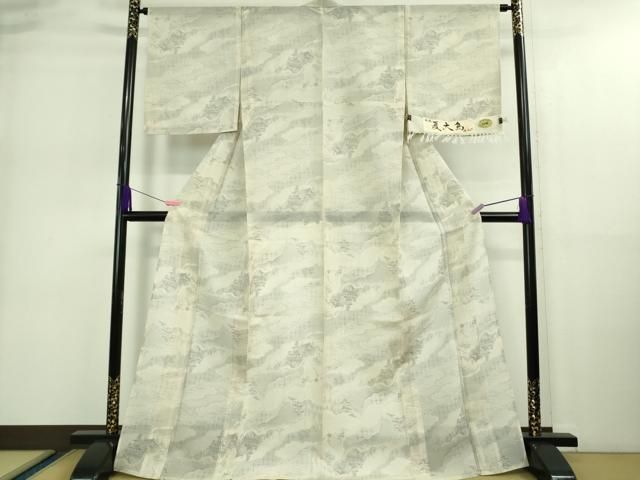 平和屋着物 上 夏物 本場大島紬 夏大島 白大島 清水寺 証紙付き DZAA9129kh5