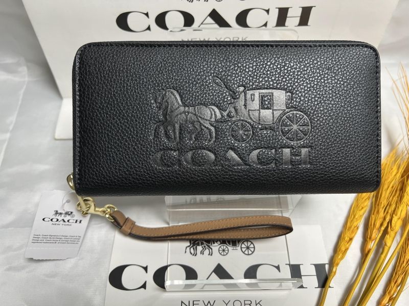 コーチ COACH 長財布 財布 アコーディオン ラウンドファスナー ホース