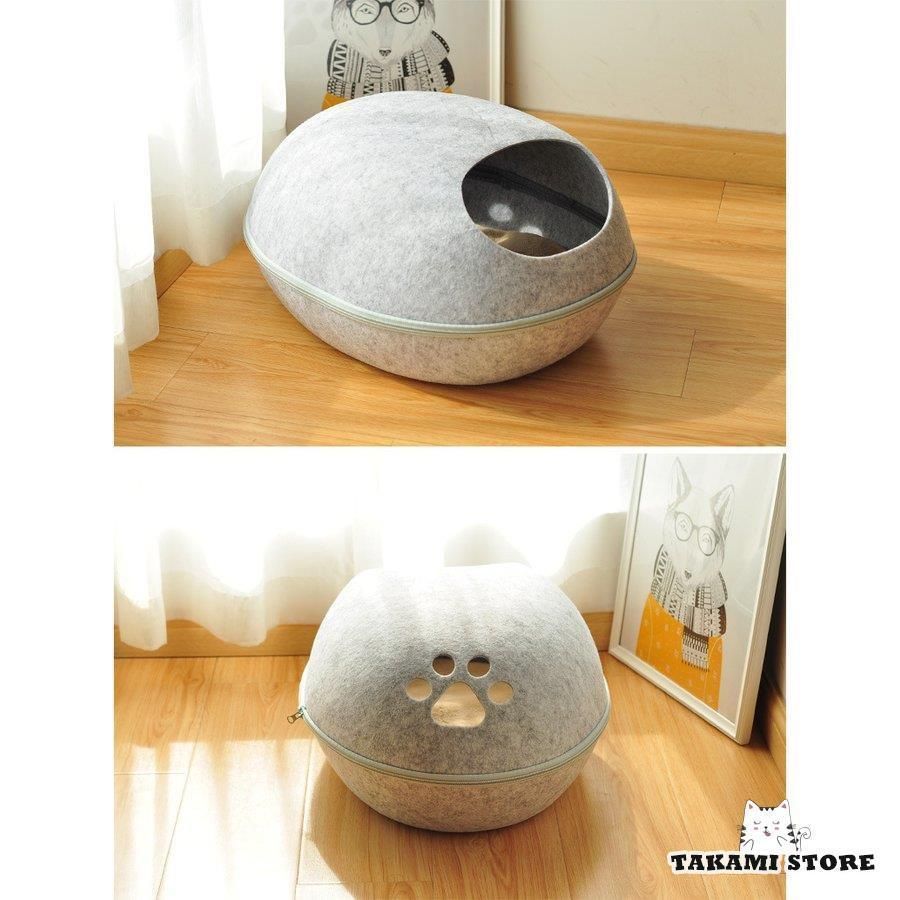 petyes 卵型キャットハウス ホワイト petyes 卵型猫用ベッド ホワイト