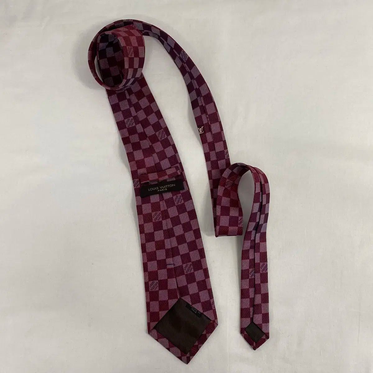 LOUIS VUITTON 薄紫 チェック柄 ネクタイ Louis Vuitton(ルイヴィトン