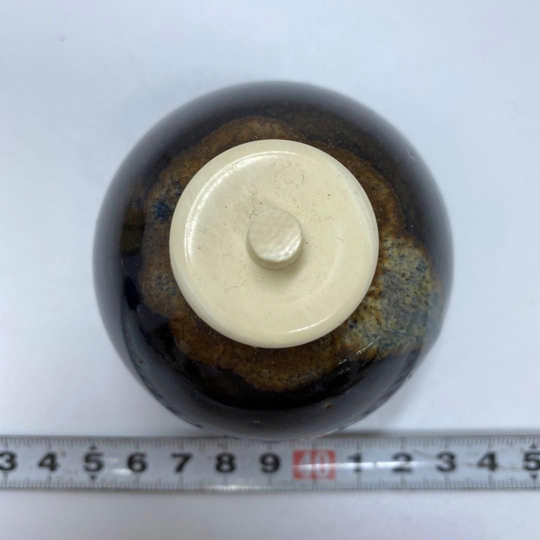 平安善山 茄子茶入 共箱 仕覆付 高さ7.5㎝ 東里6-1127 1F WWW_IBETON_RU