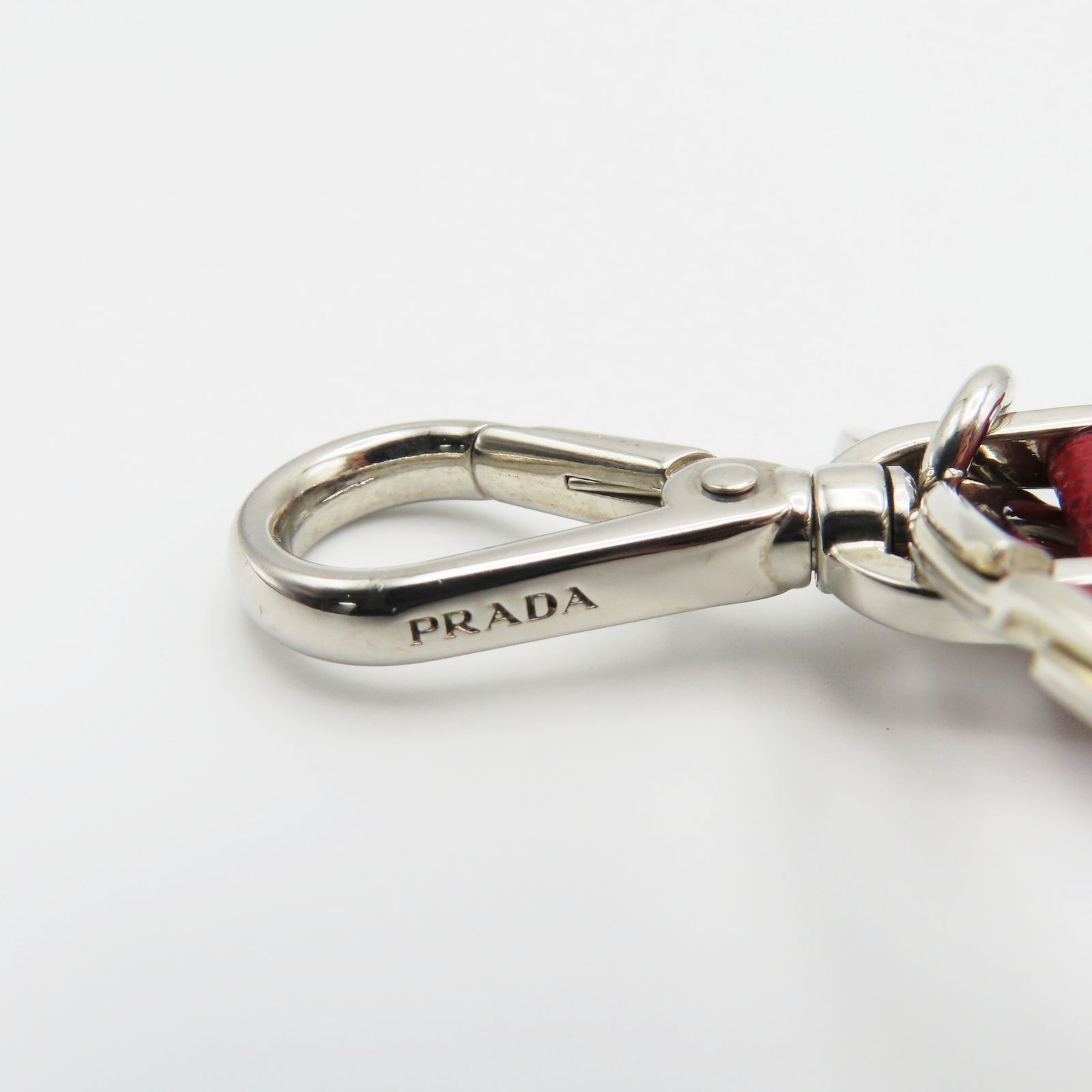 PRADA - M12-k033 PRADA プラダ キーホルダー キーリング レザ―/メタル USBメモリー 4GB ボルドー/シルバー M12-k033 PRADA プラダ キーホルダー キーリング レザ―/メタル