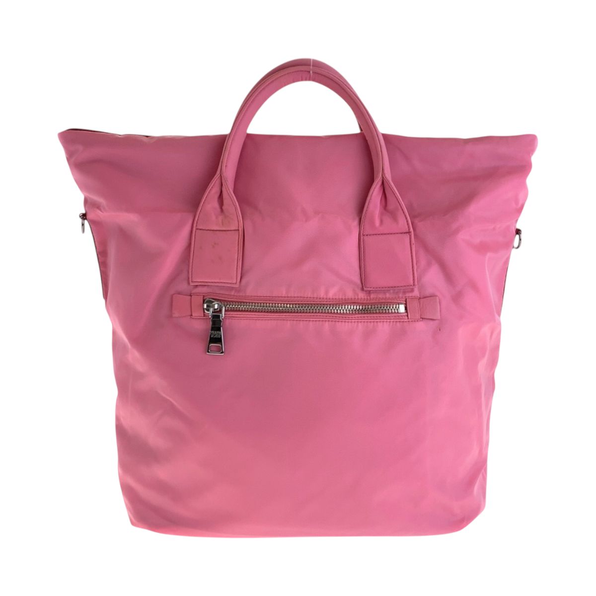 PRADA プラダ テスート 三角ロゴプレート リバーシブル レッド ピンク