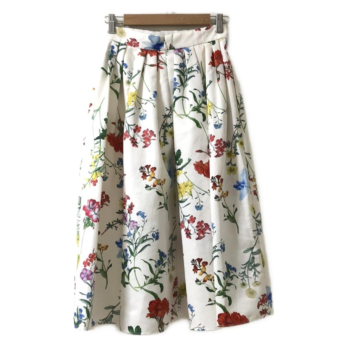 ANAYI アナイ ロングスカート サイズ36 S レディース - 白×レッド 花柄