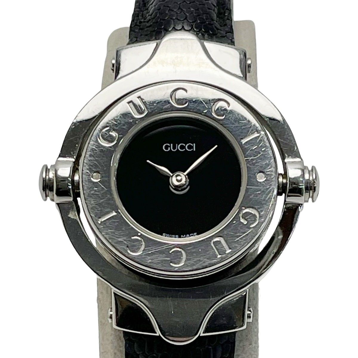 GUCCI グッチ バングル ブラック 6600L クオーツ 腕時計 レディース 