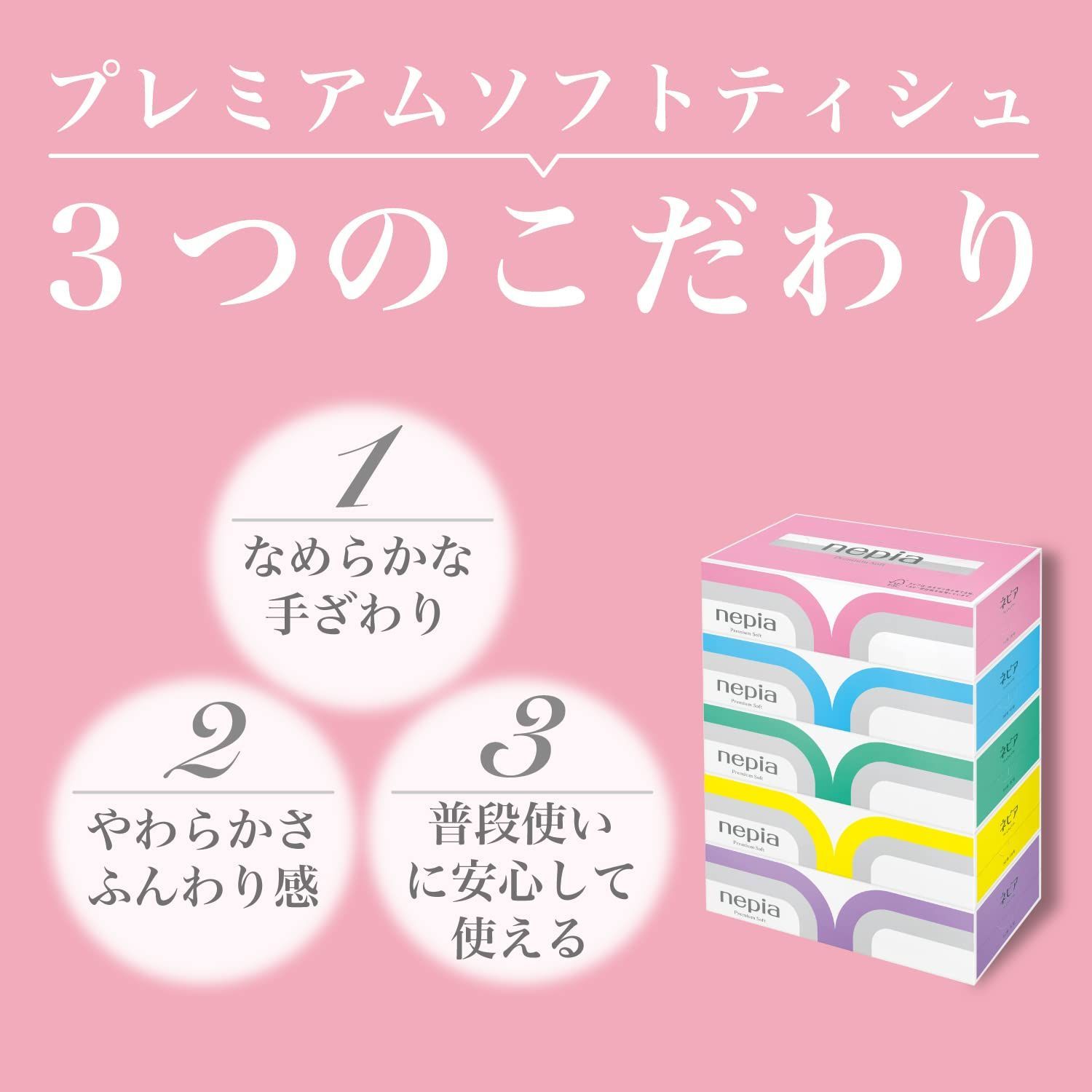 在庫セール】ネピア プレミアムソフト ティシュ 360枚(180組)×60箱(5箱