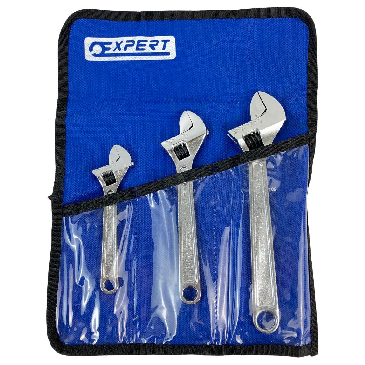 ЗЗEXPERT モンキーレンチ 3個セット ケース付 ETR30109 E187470 E187368 E187366 ブルー
