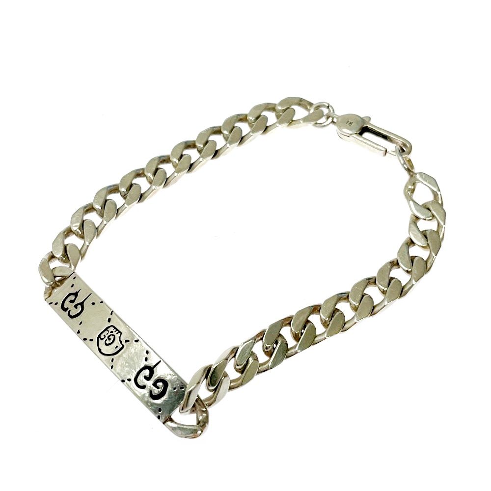 GUCCI　ブレスレット　ゴースト 美品 GUCCI グッチ ブレスレット ゴースト GG シルバー チェーン
