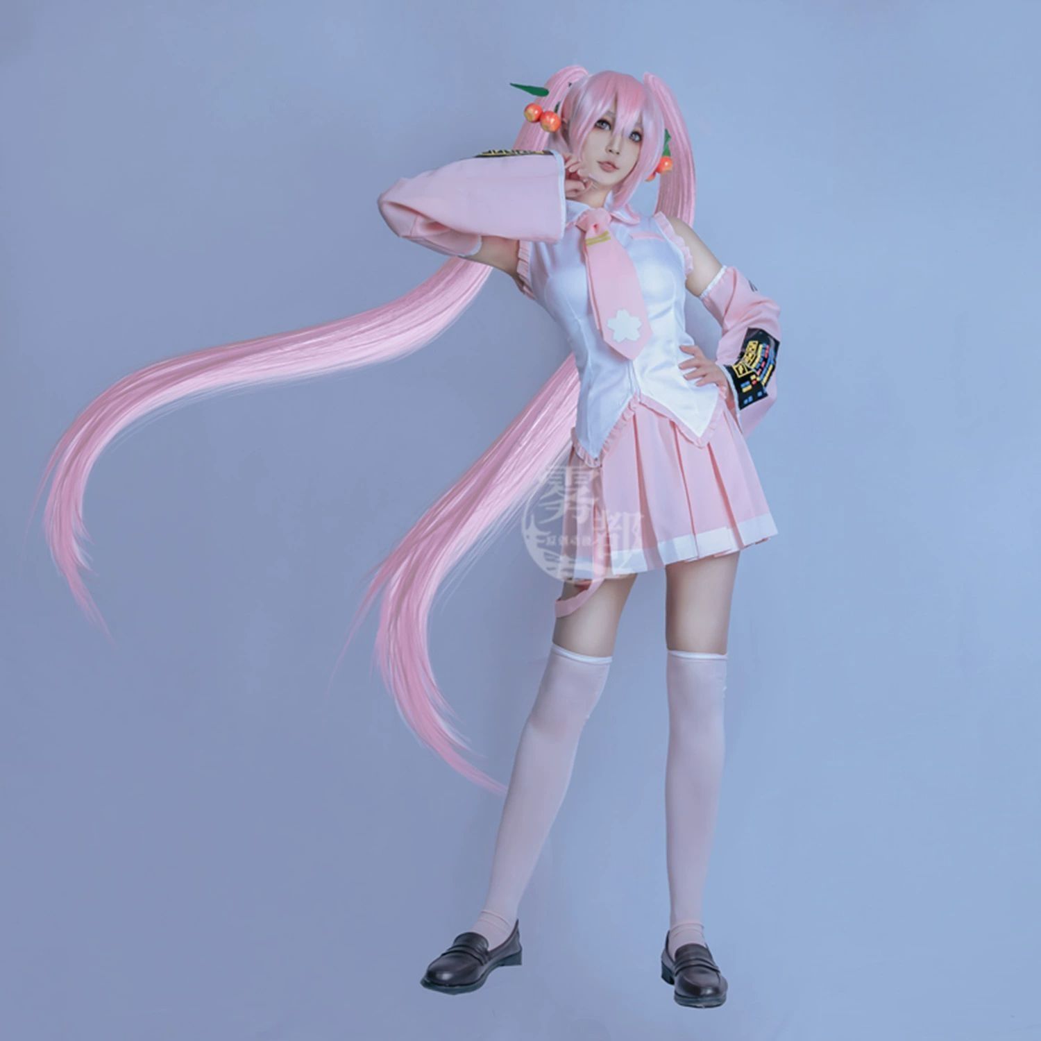 バーチャルシンガー風 コスプレ衣装 ピンクバーチャルシンガー風 コスプレ衣装 フルセット ウィッグ付き コスチューム フル