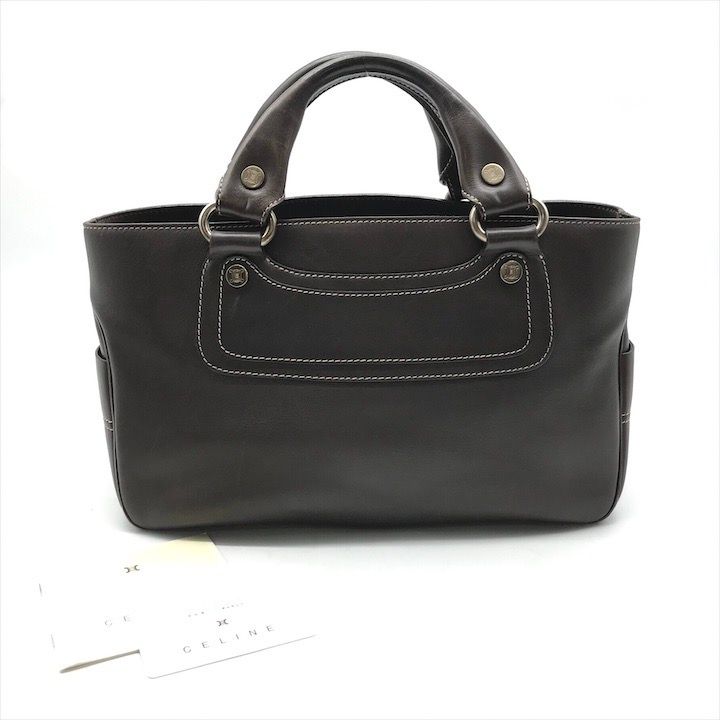 CELINE セリーヌ レザー ブギーバッグ トリオンフ シルバー金具 レディース ファッション ハンド バッグ 鞄 かばん ブラウン k5306