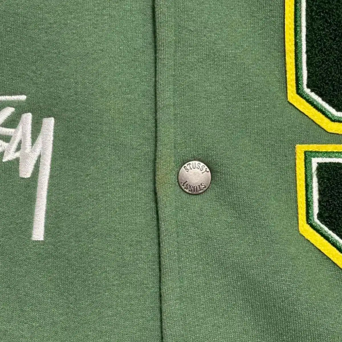 STUSSY ステューシー S パッチワーク 緑 バーシティ ジャケット KANDAIZUMI_COM