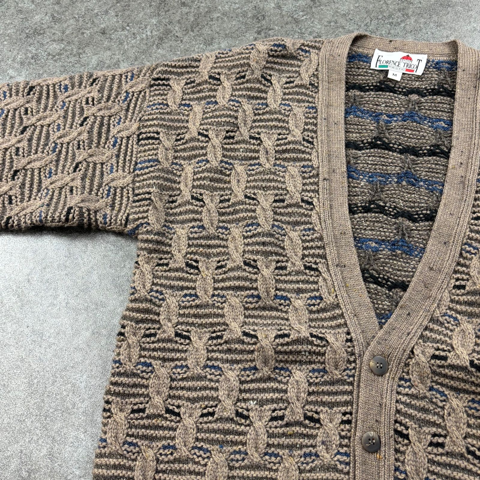 O1 FLORENCE TRICOT Vintage 3D Design Cardigan クレイジーパターン 