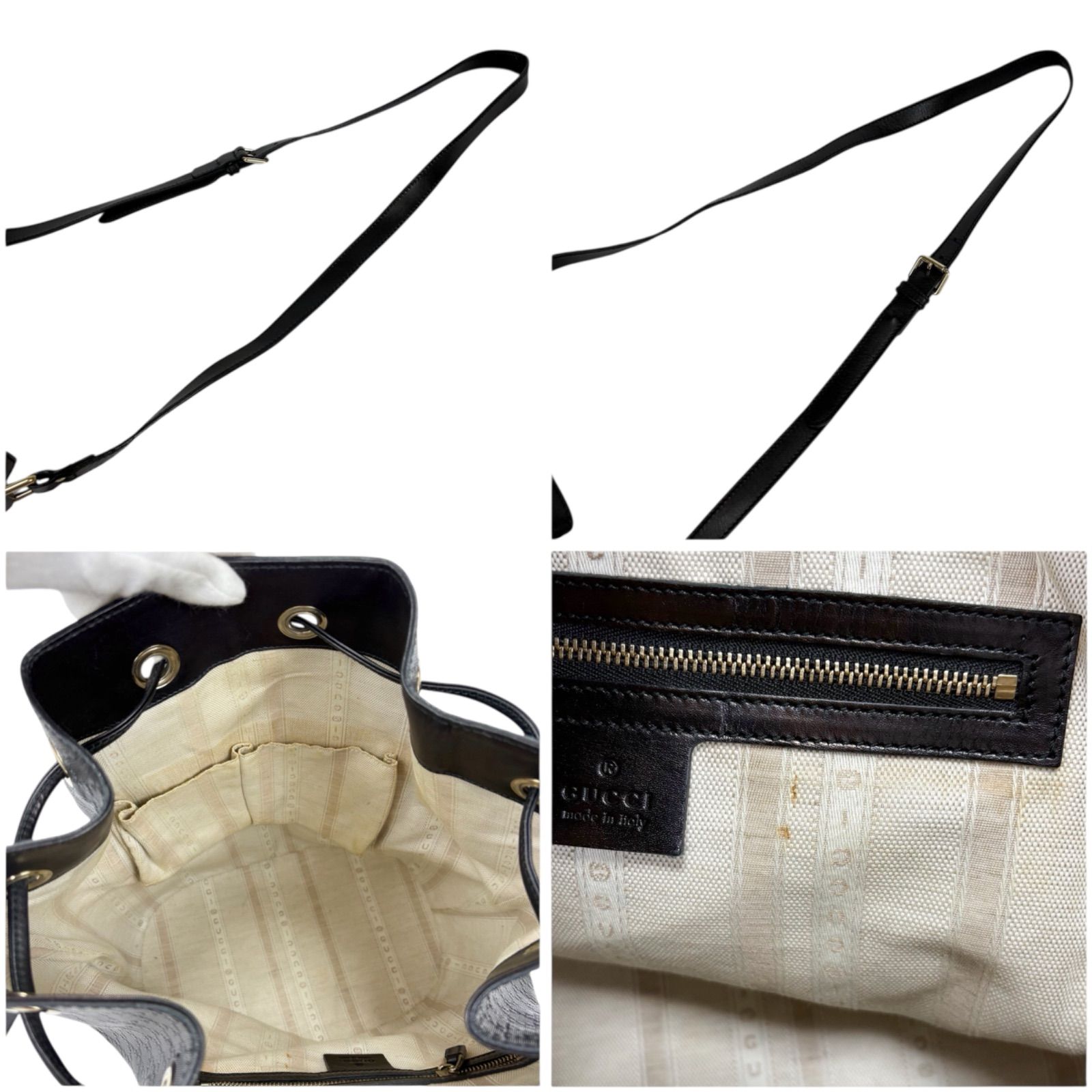 グッチ GUCCI ショルダーバッグ 巾着型 ドローストリング ディアマンテ 