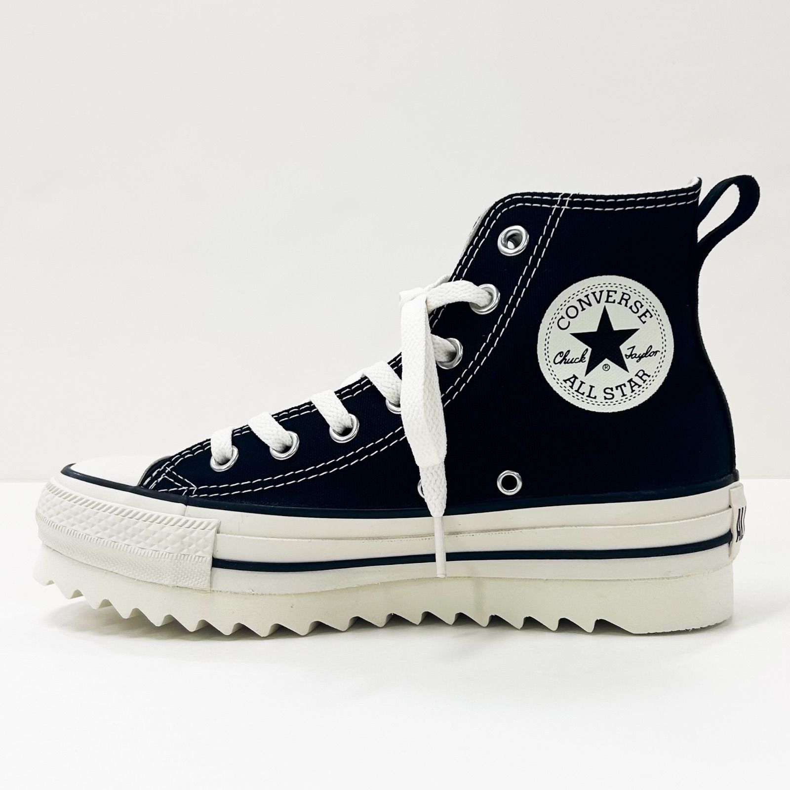 【新品】CONVERSE ALL STAR SHARKSOLE HIオールスターシャークソールハイカットレディース厚底スニーカーブラック