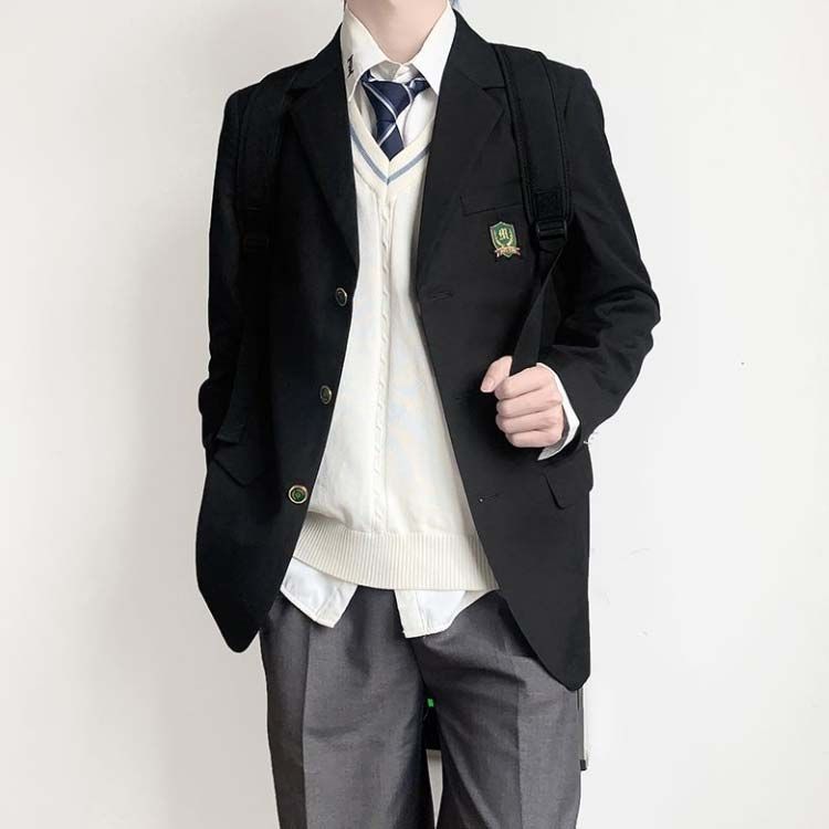男子高校 制服 ブレザー 4点セット スクールジャケット ロングパンツ