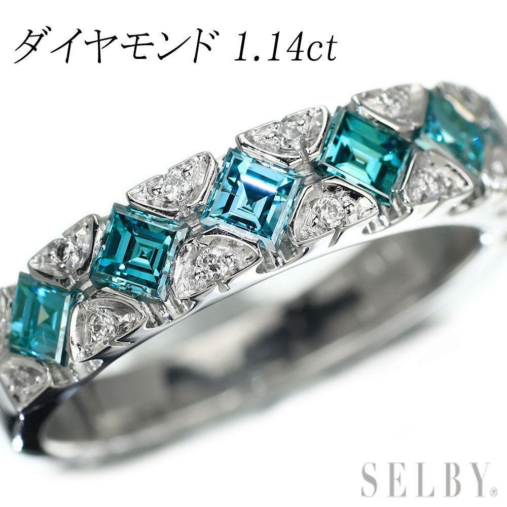 トリート　ブルーダイヤモンド　K18WG リング　D0.45ct 総量2.09g トリートブルーダイヤモンドK18WG リングD0.45ct 総量2.09g