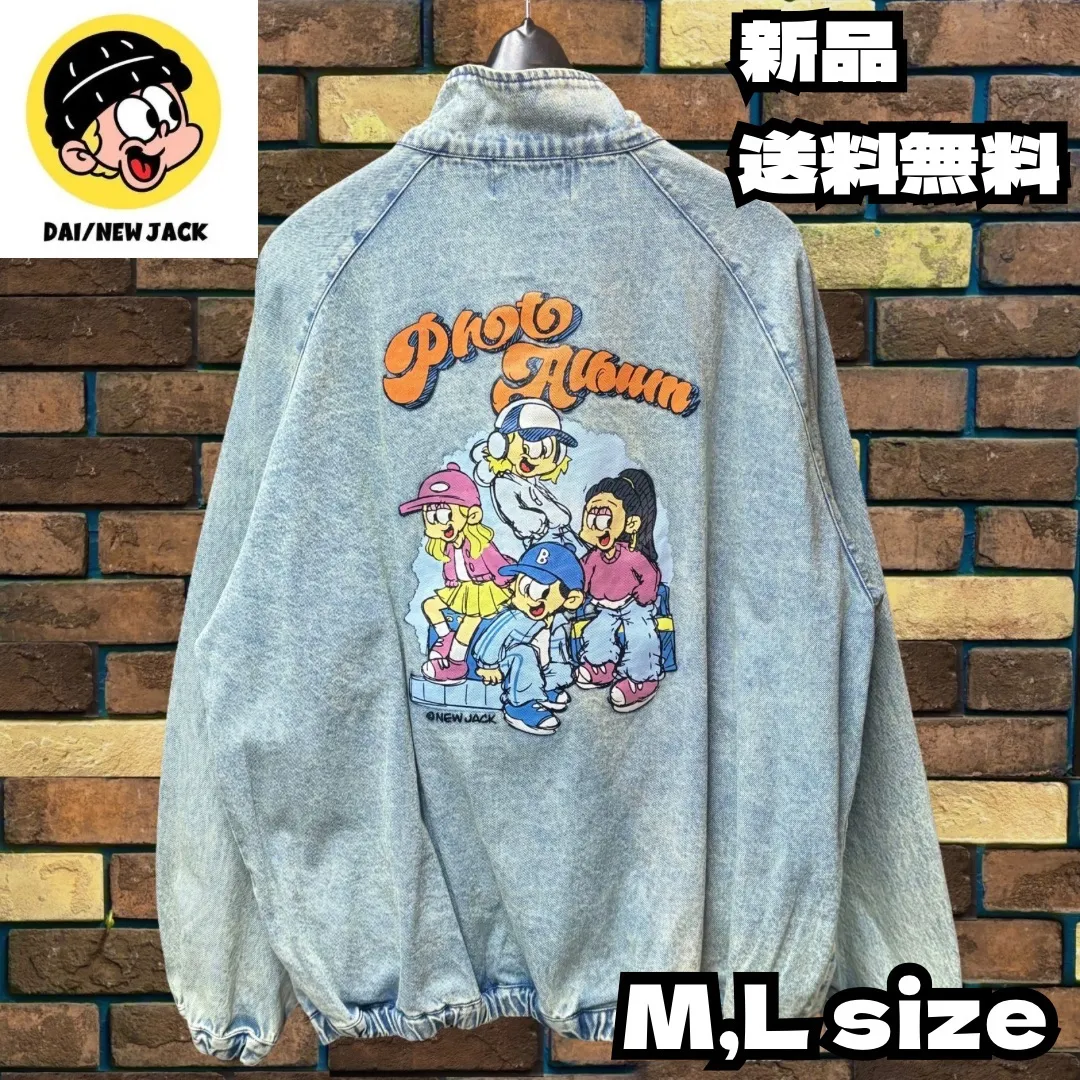 NEW JACK×A.T.C 襟付きデニムジャケット　サックス/M 韓国 デニム NEW JACK×A.T.C 襟付きデニムジャケット サックス/M 韓国 デニム