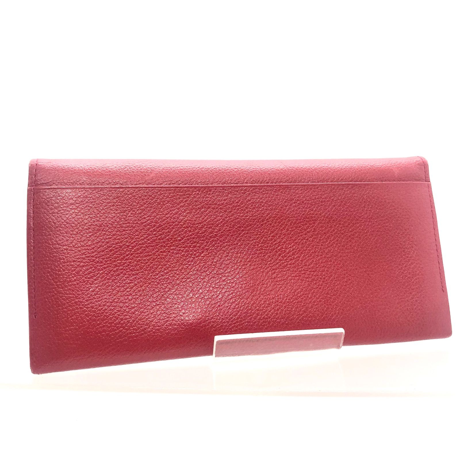 □外観美品□Yves saint Laurent イヴサンローラン YSLロゴ型押し 三角 
