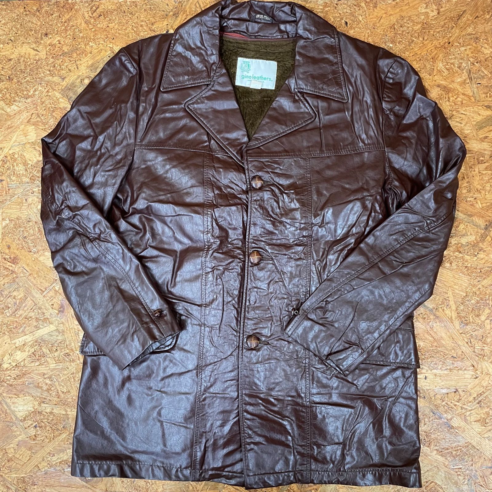 USA製 ヴィンテージ gino leathers レザージャケット 牛革 ライナー 