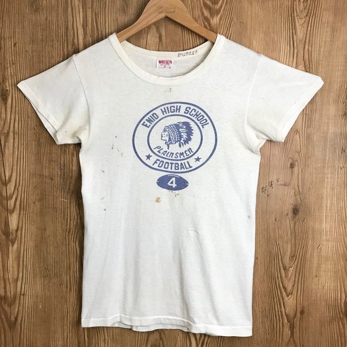 JUNK!! 50s WILTON インディアンヘッド 染み込み プリント 半袖 T 