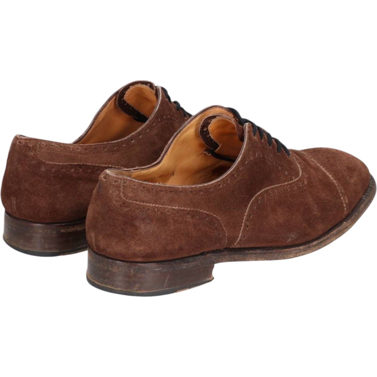 古着 JOHN FOSTER スエード セミブローグ ストレートチップシューズ F 8 1 2 メンズ26.5 cm相当 saa 014308