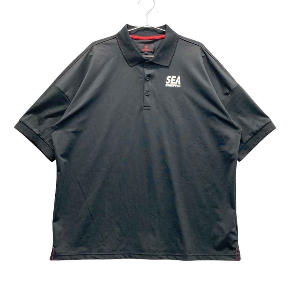 サイズ L BRIEFING GOLF ブリーフィング × WINDANDSEA 半袖ポロシャツ ブラック系 240101465890 ゴルフウェア メンズ ストスト
