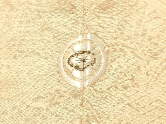 平和屋着物○上質な紬 工房布礼愛 草木染めの茜 草花地紋 肌色 証紙