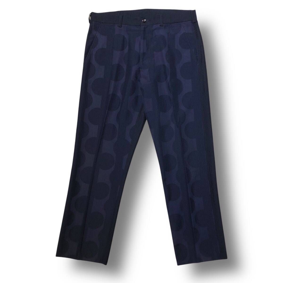 02SS COMME des GARCONS HOMME ドット柄パンツ M ネイビー系 HE-P010 コムデギャルソンオム