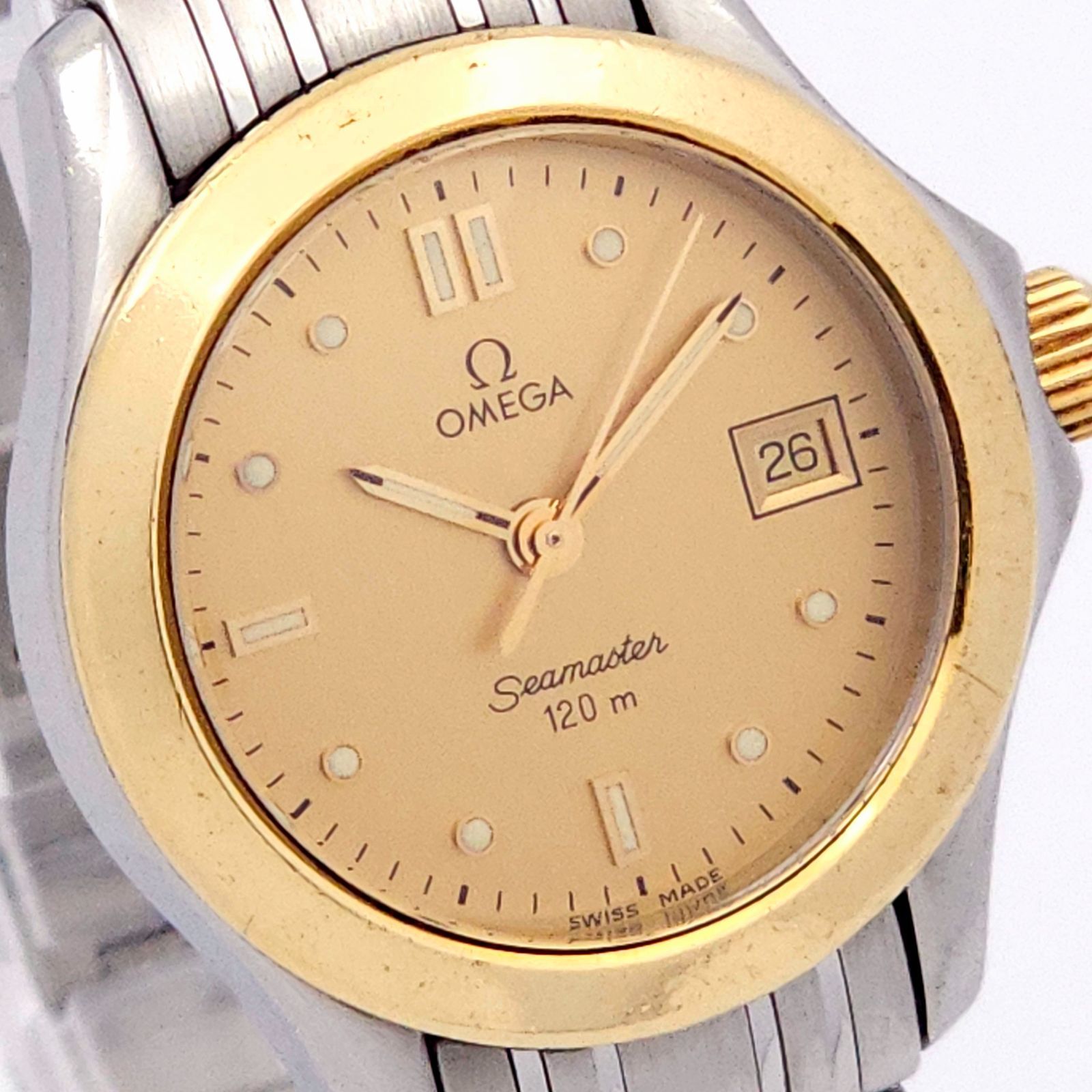 【国内即発送】 OMEGA オメガ メルカリ - 動作品 QZ YGベゼル 120m シーマスター その他